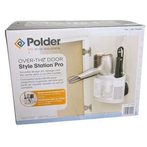 New in Box Polder Over the Door Hair Styling Tool Storage Solution White